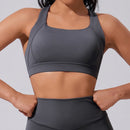 Chocolate Brown Cross-Back Sports Bra