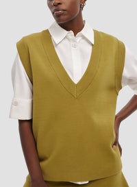 Deep V-Neck Knit Vest