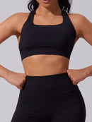 Chocolate Brown Cross-Back Sports Bra