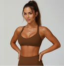 Blue Grey Cross-Back Sports Bra