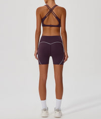 Purple High-Waist Contour Biker Shorts – Effortless Style & Comfort