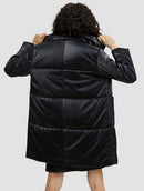 Faux Leather Cotton-padded Coat