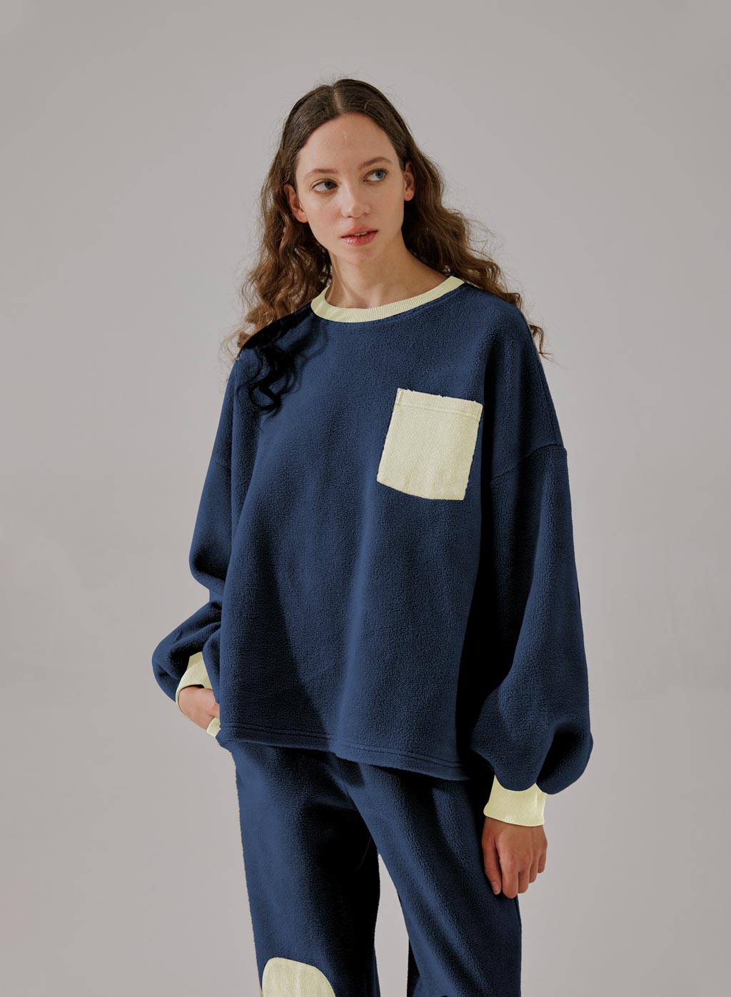 Fleece Color-Block Sweatshirt