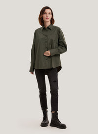 Long-Sleeve Cotton-Blend Shirt