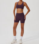 Purple High-Waist Contour Biker Shorts – Effortless Style & Comfort