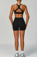 Blue Grey Cross-Back Sports Bra