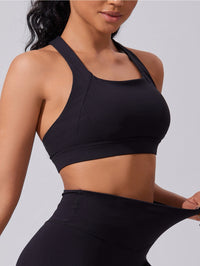 Chocolate Brown Cross-Back Sports Bra