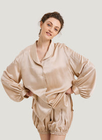 Relaxed Silk Pajama Top