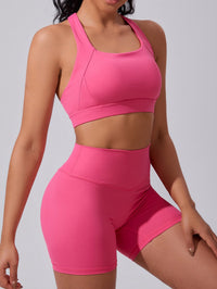 Chocolate Brown Cross-Back Sports Bra