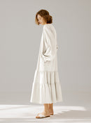 Crewneck Tiered Cotton Dress