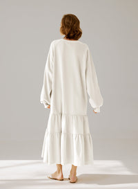 Crewneck Tiered Cotton Dress