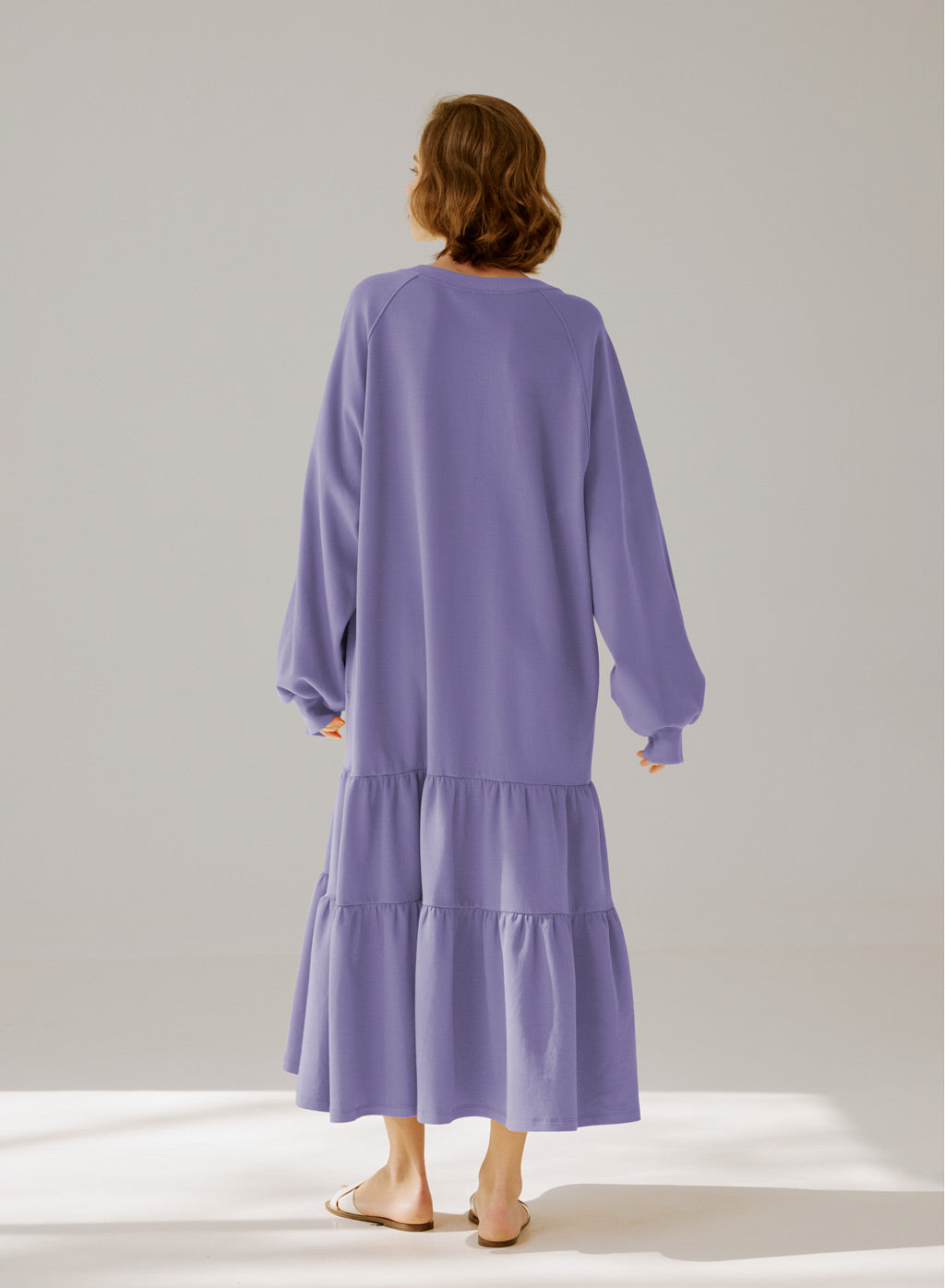 Crewneck Tiered Cotton Dress