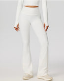 Navy Blue Zip-Up Crop Top & Flare Leggings Workout Set