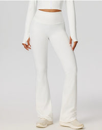 Navy Blue Zip-Up Crop Top & Flare Leggings Workout Set